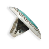 Vintage Teddy Goodluck Sterling Silver Turquoise Ring