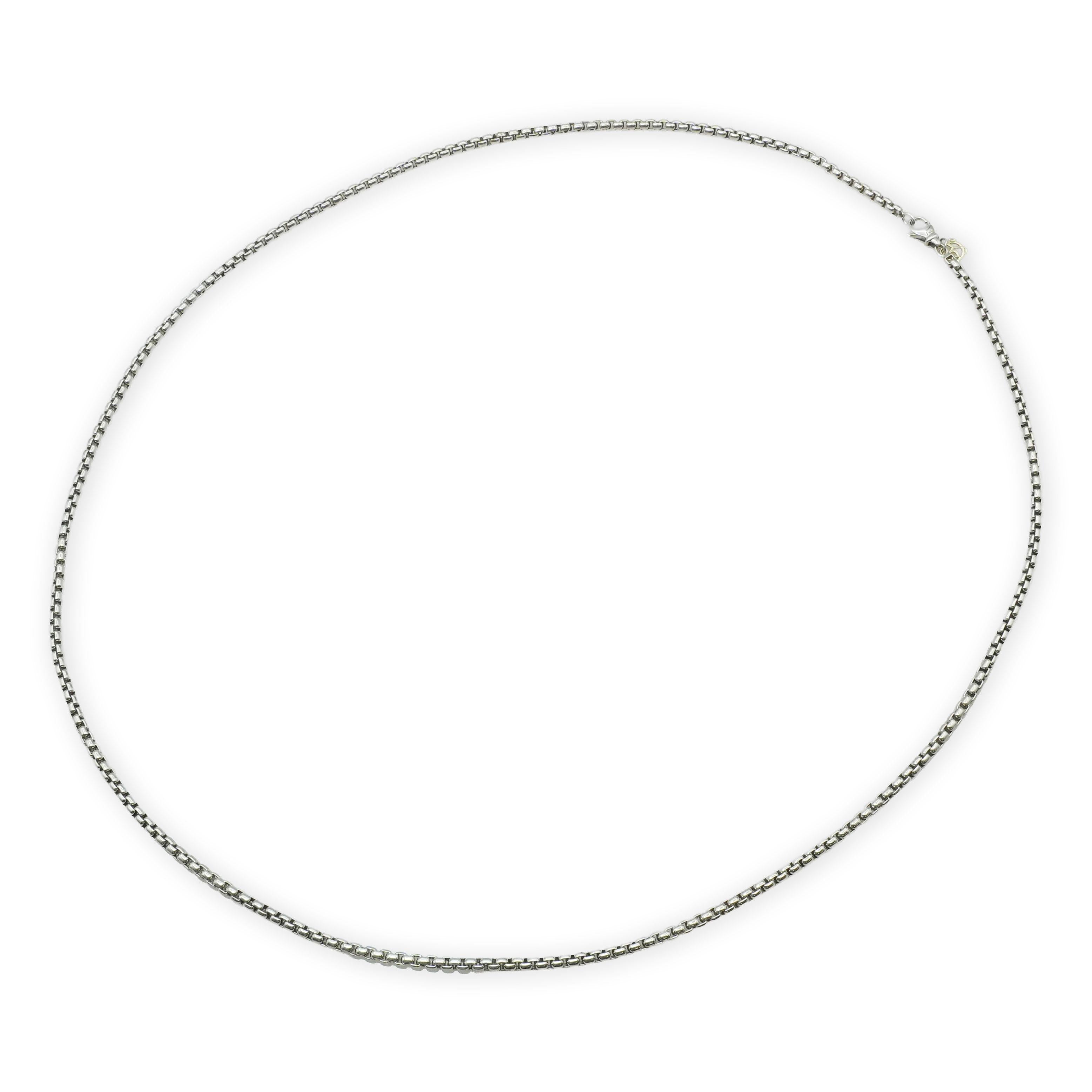 David Yurman Sterling Silver and 14K Gold Box Chain Necklace