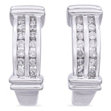 Estate 14K White Gold 0.42 TCW Diamond J-Hook Earrings