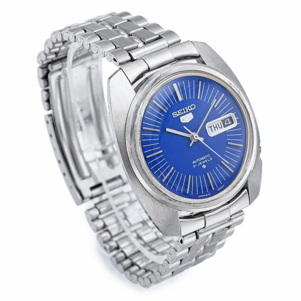 Seiko 5 Blue Dial Automatic Men's Day Date Watch 37 mm Ref. 6119-8470