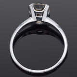 GIA Certified 14K White Gold 2.52 Carat Old Euro Brilliant Diamond Band Ring