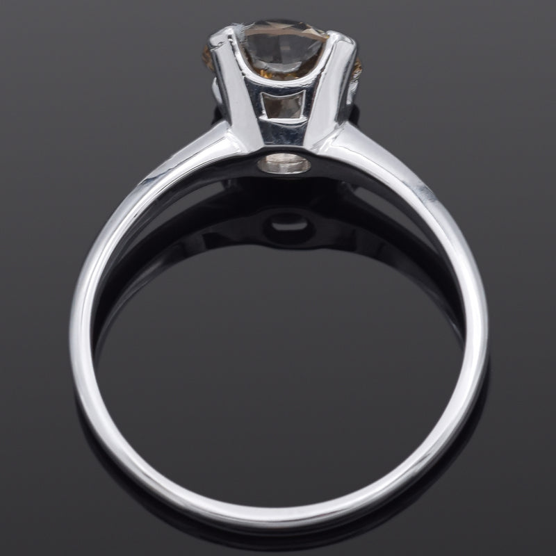 GIA Certified 14K White Gold 2.52 Carat Old Euro Brilliant Diamond Band Ring