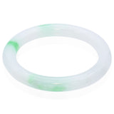 Vintage Translucent White Green Jade Bangle Bracelet
