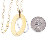 Gabriel & Co. 18K Yellow Gold Diamond Oval Pendant Necklace