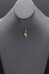 Vintage 18K Yellow Gold Enamel Pitcher Charm Pendant 1.8 Grams