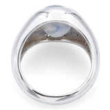 Vintage 14K White Gold 8.45 Ct Star Sapphire & 0.22 TCW Diamond Ring Size 8.5