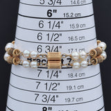 Vintage 14K Yellow Gold Pearl Beaded Strand Bracelet 6.75 Inches