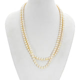 Vintage Ming 14k Yellow Gold Pearl & Orange Jade Double Strand Necklace