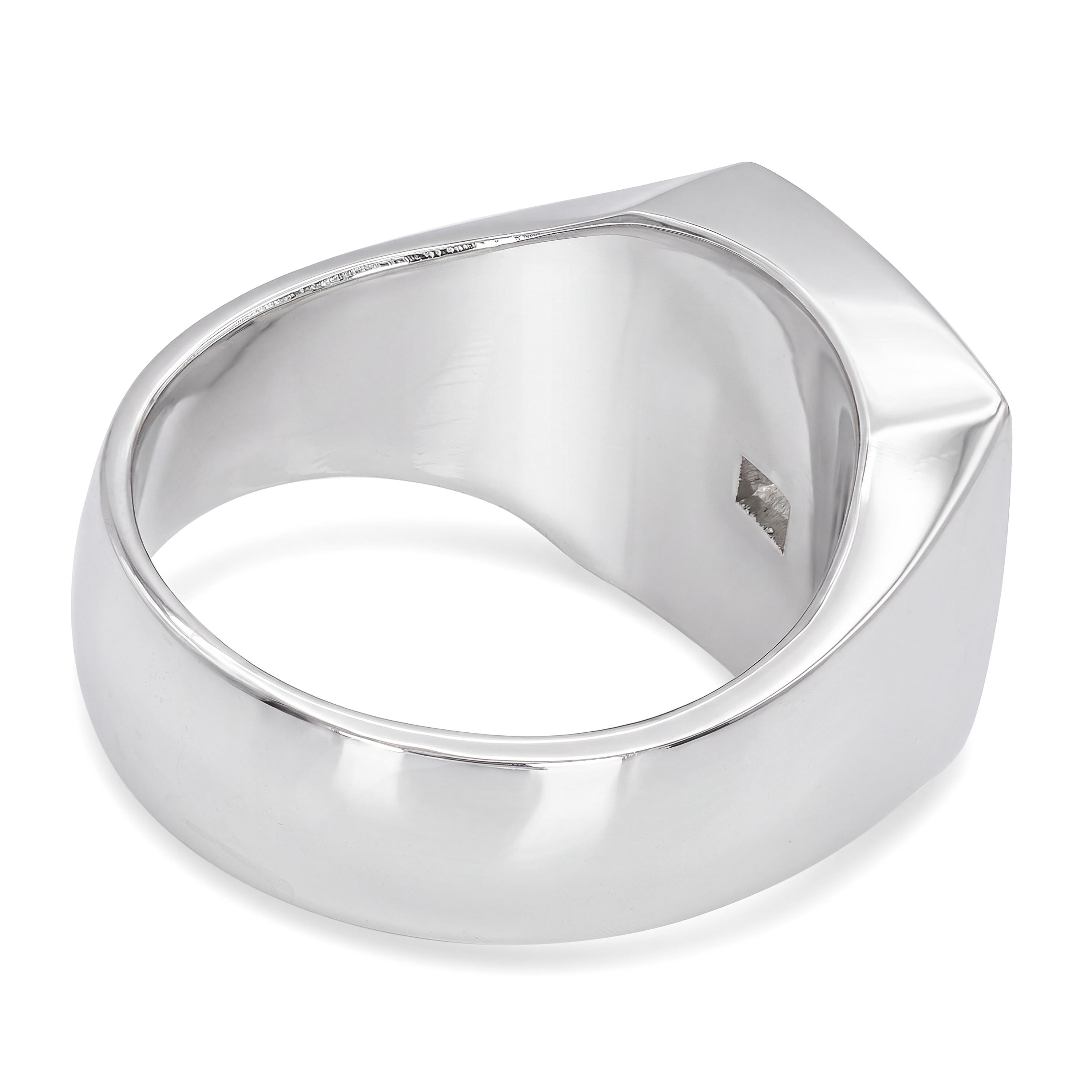 Vintage Platinum and Palladium Chinese Character 森 Signet Ring