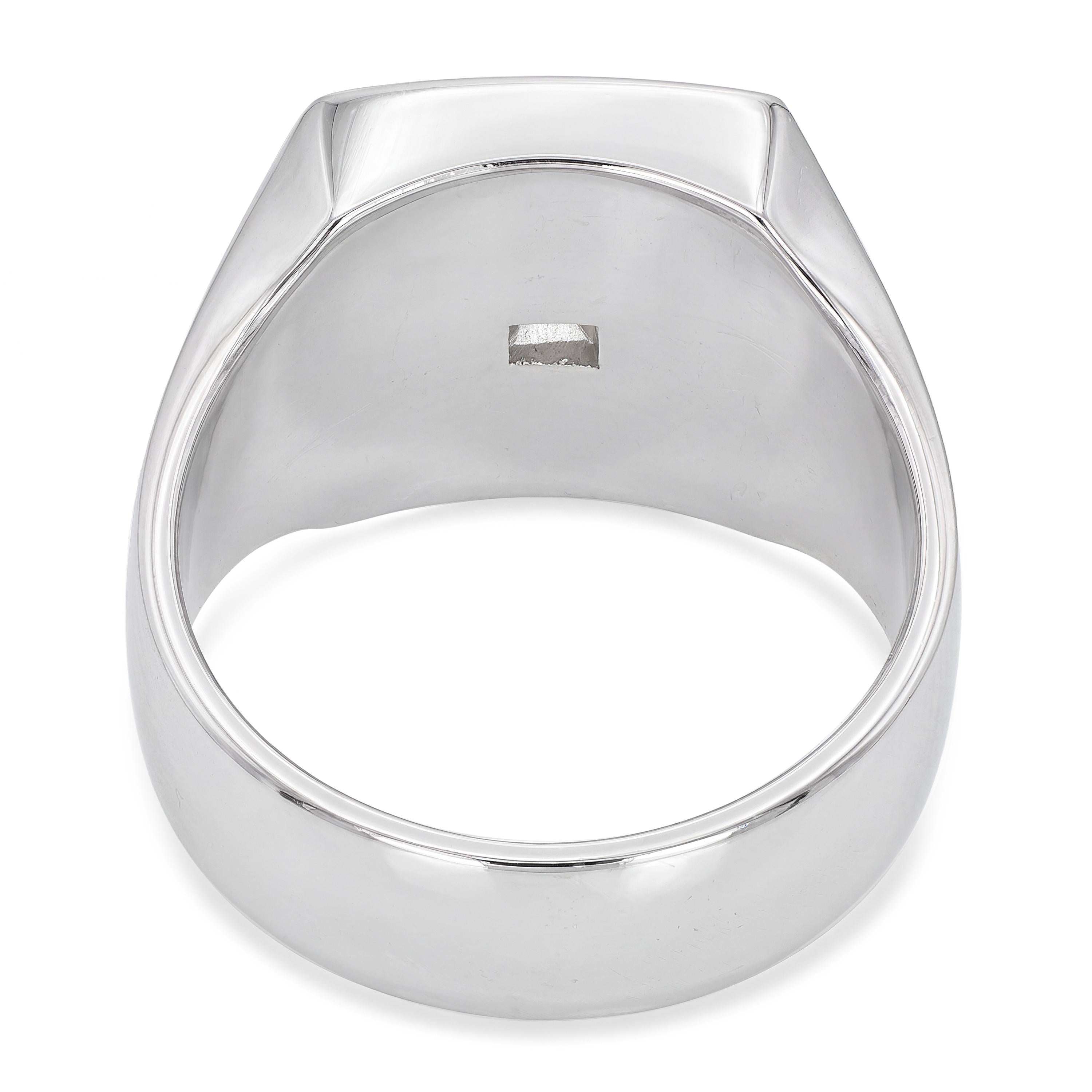 Vintage Platinum and Palladium Chinese Character 森 Signet Ring
