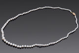 Vintage 14K Yellow Gold 3 -7.40 mm Pearl Beaded Strand Necklace 20.5 Inches