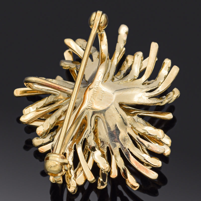 Tiffany & Co. Anemone Diamond Brooch Pin in 18k Yellow Gold