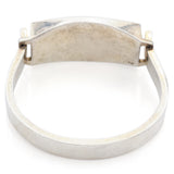Puig Doria Spain Vintage Sterling Silver Wood Inlay Modernist Bangle Bracelet