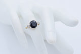 Antique 18K Yellow Gold 2.12 Ct Sapphire & Diamond Band Ring Size 5