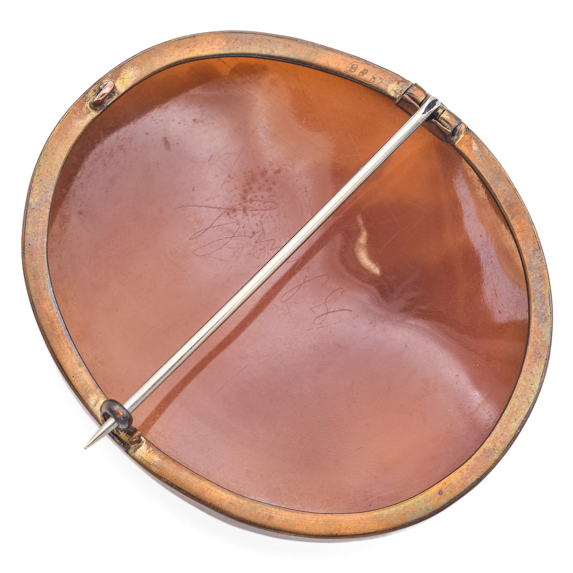 Antique Cameo Shell Moses & Psyche Falling Brooch Pin Pendant