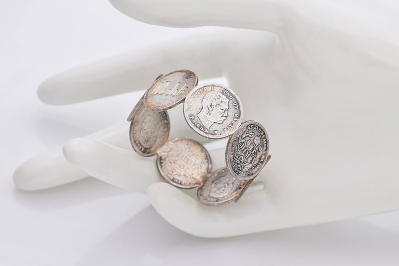 1883 Hawaiian 90% Silver 6 Dimes Napkin Ring 19.0 Grams