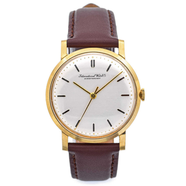 Vintage IWC International Watch Co Schaffhausen 18K Gold Hand Wind Men's Watch