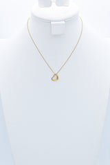 Tiffany & Co. Elsa Peretti 18K Yellow Gold Open Heart Pendant Necklace 16 Inches