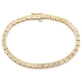 Vintage 14K Yellow Gold 0.77 TCW Round Cut Diamond Tennis Bracelet 3.8 mm