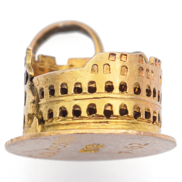 Vintage 18K Yellow Gold Colosseum Charm Pendant 2.9G