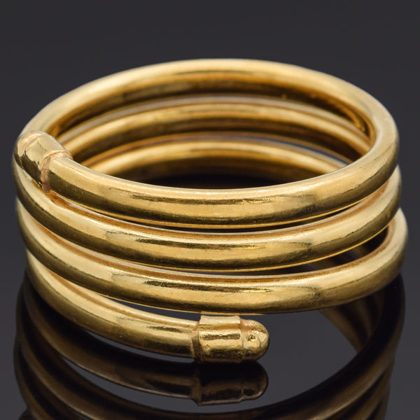 Vintage 22K Yellow Gold Coil Band Ring Size 8