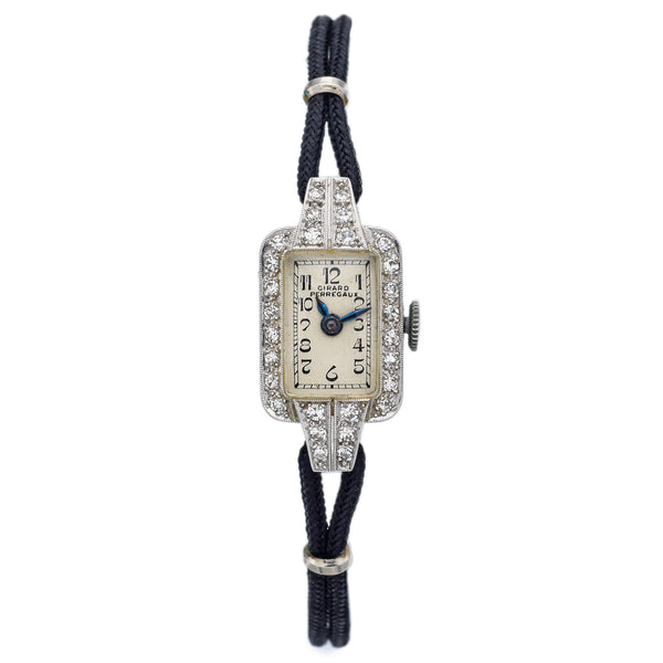 Antique Girard Perregaux 17J 900 Platinum 0.38 TCW Diamond Women's Manual Watch