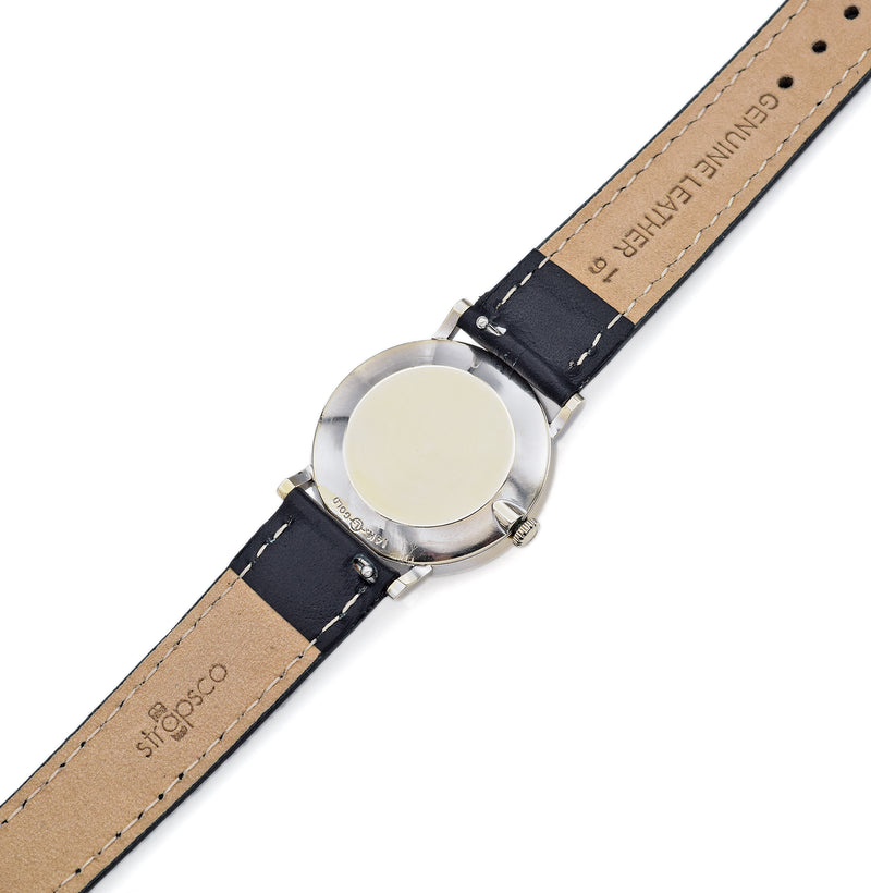 Vintage Longines 14K White Gold Diamond Bezel Hand Wind Men's Watch 28 mm