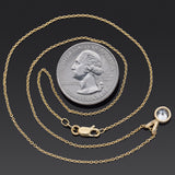 Estate 0.85 Carat Diamond 13K Yellow Gold Pendant & 14K Necklace 16.5"