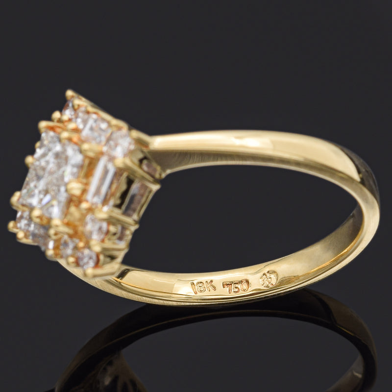 Estate 18K Yellow Gold 0.89 TCW Diamond Band Ring Size 7
