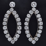 Vintage Palladium & 18K White Gold 6.61 TCW Diamond Drop Jacket Earrings