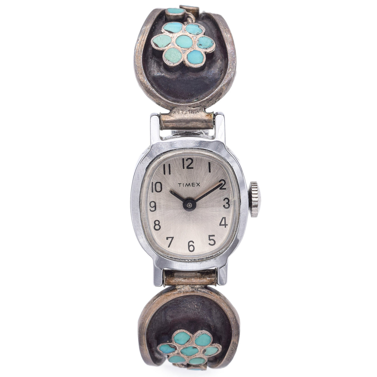 Vintage Timex Hand Wind Women\'s Watch with T. Siow Silver Turquoise Band, Works! Turquoise Timex - Etsy main image 2