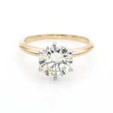 GIA Certified 14K Yellow Gold 2.25 Carats Round Brilliant Diamond Band Ring VVS2