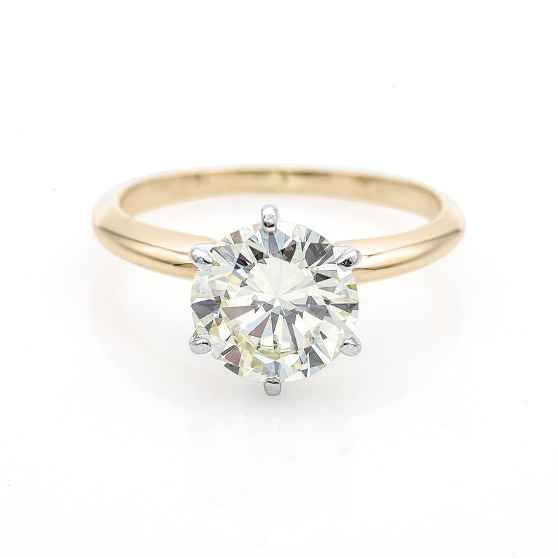 GIA Certified 14K Yellow Gold 2.25 Carats Round Brilliant Diamond Band Ring VVS2