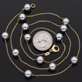 Roberto Coin 18K Yellow Gold 9.8 mm Bead Station Necklace 32 Inches
