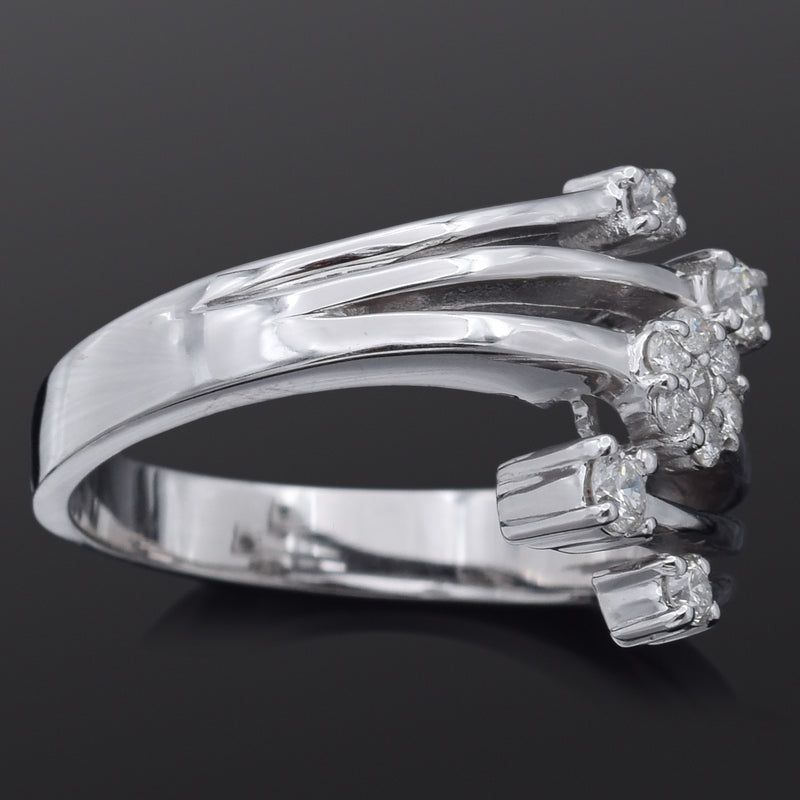 Estate 14K White Gold 0.29 TCW Diamond Band Ring Size 7 + Box