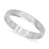 Vintage Platinum Wire Textured Wedding Band Ring