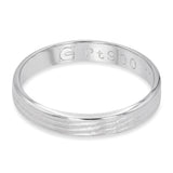 Vintage Platinum Wire Textured Wedding Band Ring