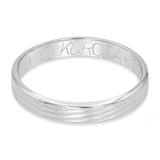 Vintage Platinum Wire Textured Wedding Band Ring