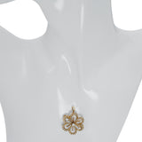 Antique Victorian 13k Yellow Gold Diamond and Pearl Flower Brooch Pendant