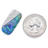 Vintage 14K White Gold Opal & 0.51 TCW Diamond Pendant