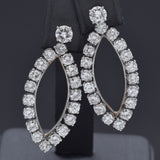 Vintage Palladium & 18K White Gold 6.61 TCW Diamond Drop Jacket Earrings
