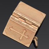 Vintage 14K Yellow Gold Lord's Prayer Holy Bible Charm Pendant 2.3 Grams