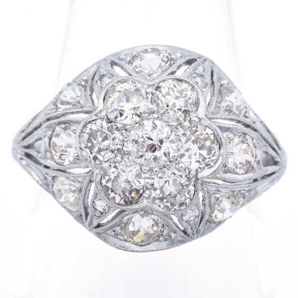 Antique Art Deco Platinum Diamond Band Ring Size 5.75