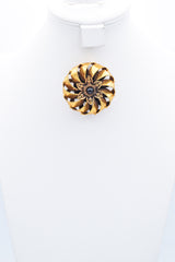 Vintage Joseff of Hollywood Garnet Round Swirl Brooch Pin