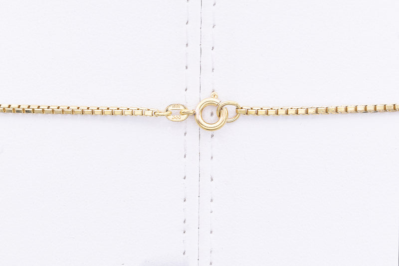 Antique Gold Filled Blue Paste Pendant on 9K Gold Chain Necklace