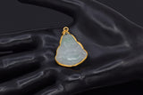 Vintage 24K Yellow Gold Translucent Green Jade Carved Buddha Pendant