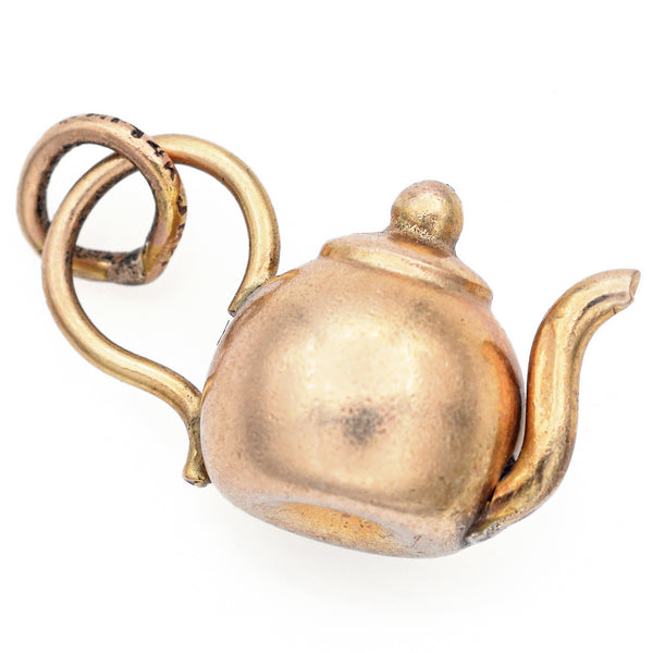 Vintage 14K Yellow Gold Teapot Charm Pendant 1.5G