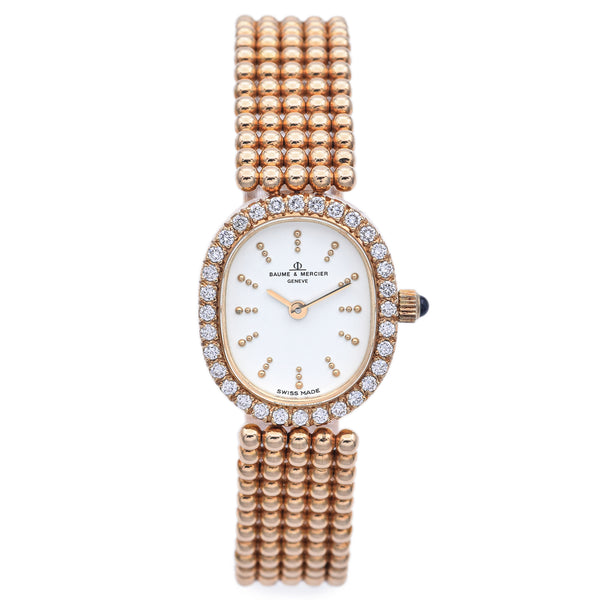Baume & Mercier Geneve 14K Yellow Gold Diamond Quartz Women's Watch with Box