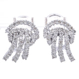 Estate 14K White Gold 2.58 TCW Diamond Omega Back Drop Earrings