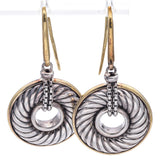 David Yurman Sterling Silver & 18K Yellow Gold Cable Round Disk Dangle Earrings